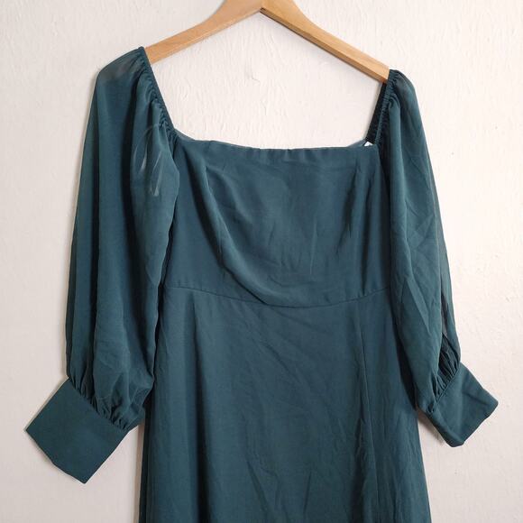 NEW Lulus Feel The Romance Emerald Green Off The Shoulder Maxi Dress - Picture 6 of 15